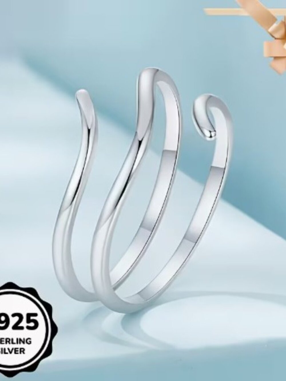 S925 Adjustable Twist Ring - Picture 3 of 3